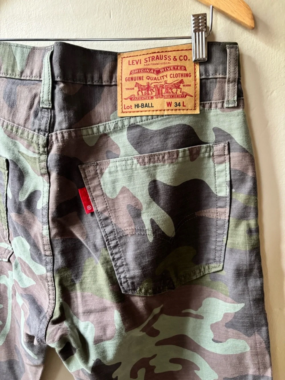 Levi’s Premium Camouflage 5 Pocket Hi-Ball Jeans EXC Size 34